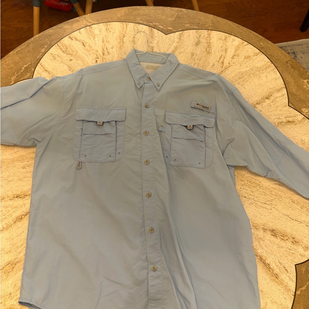 Columbia Light Blue Fishing Shirt